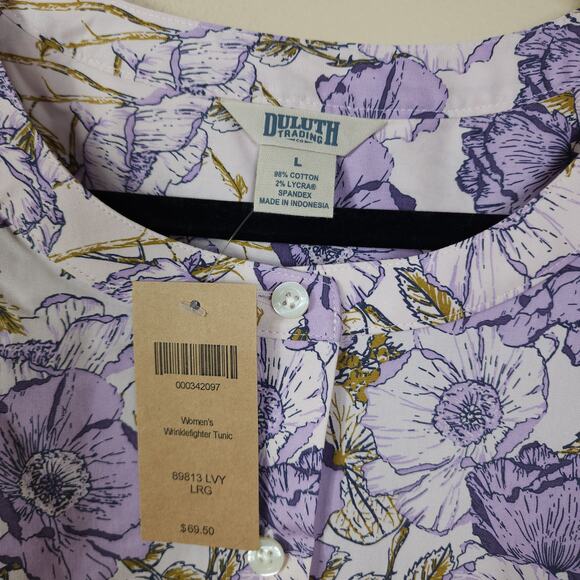 Duluth Wrinklefighter Tunic in Pink Floral Size L - Picture 8 of 9